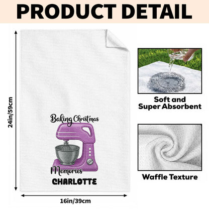 Baking Christmas Memories Personalized Dough Mixer Kitchen Decor - Personalized Kitchen Towel - BAKE057_TOWL