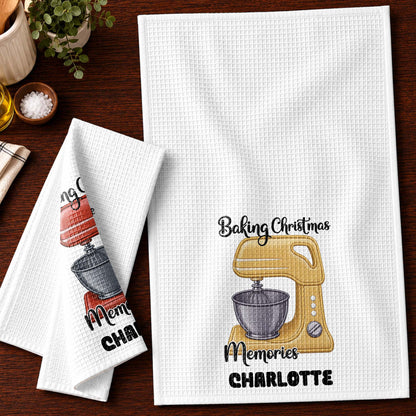Baking Christmas Memories Personalized Dough Mixer Kitchen Decor - Personalized Kitchen Towel - BAKE057_TOWL