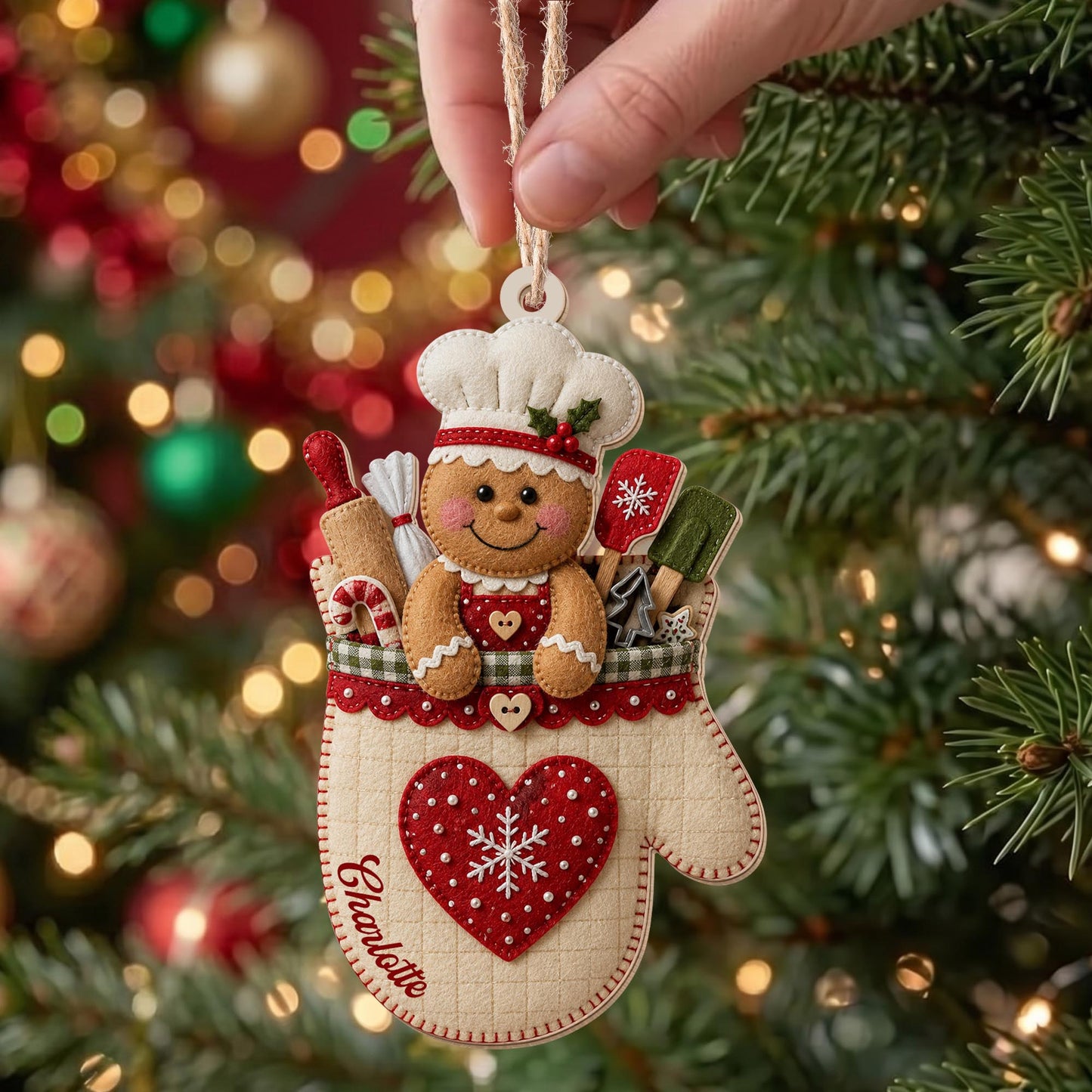 Brave Firefighter Spirit Christmas Tree With Fire Truck And Helmets - Personalized Custom Wood Ornament, Custom Shaped - BAKE067_WDO