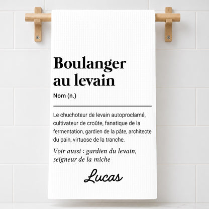 Boulangère Au Levain Sourdough Baker Dictionary Definition Typography - Personalized Kitchen Towel - BAKE074_TOWL