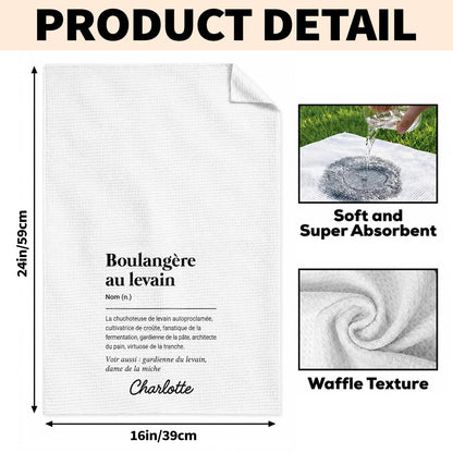 Boulangère Au Levain Sourdough Baker Dictionary Definition Typography - Personalized Kitchen Towel - BAKE074_TOWL