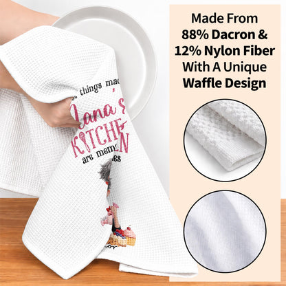 The Best Things Made In Nana's Kitchen Memories Whisk And Baker Girl - Personalized Kitchen Towel - BAKE106_TOWL