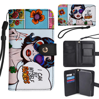 I Can Buy Myself Flowers - Bespoke Phone Leather Wallet - BF02PW