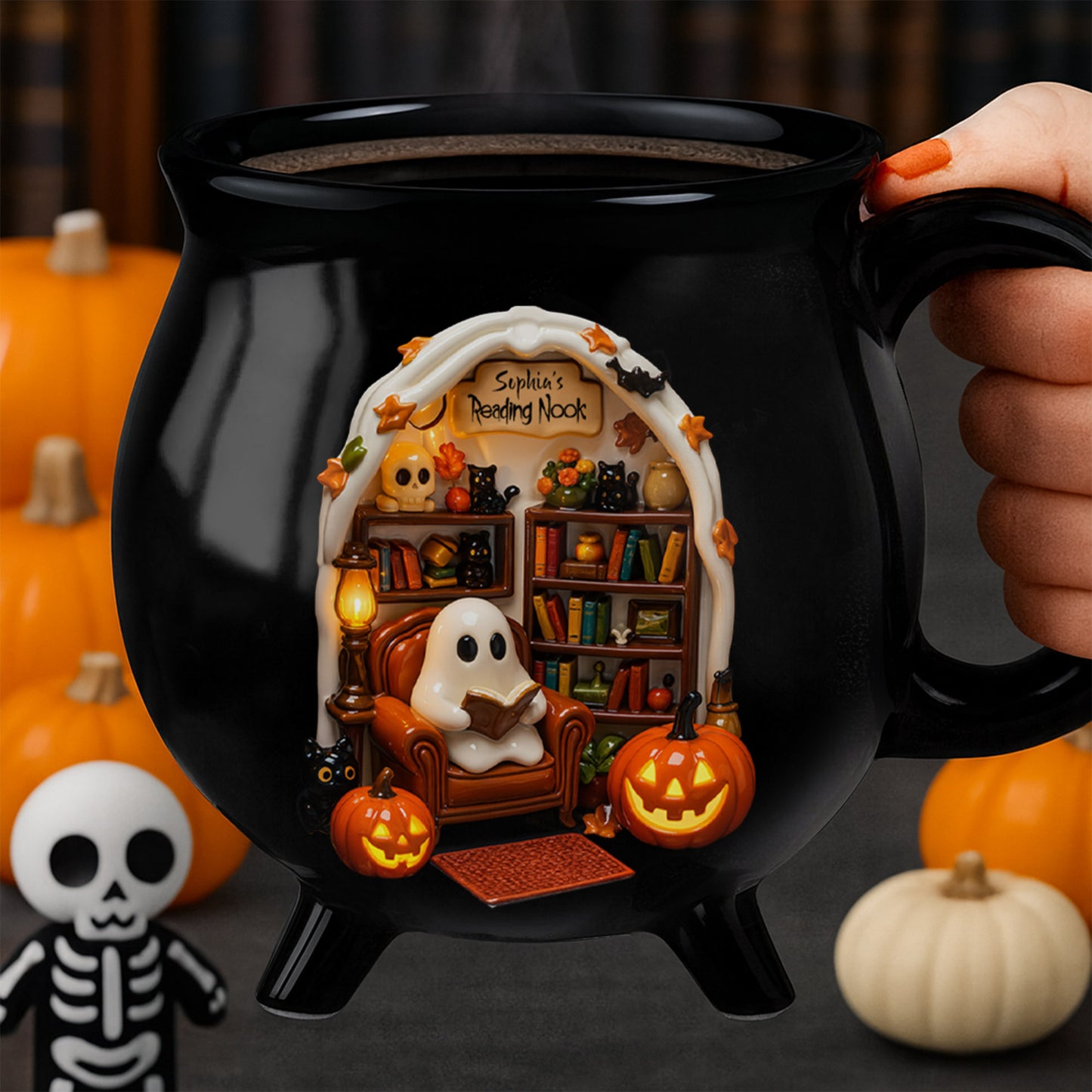 Sophia's Reading Nook Ghost and Pumpkins Design