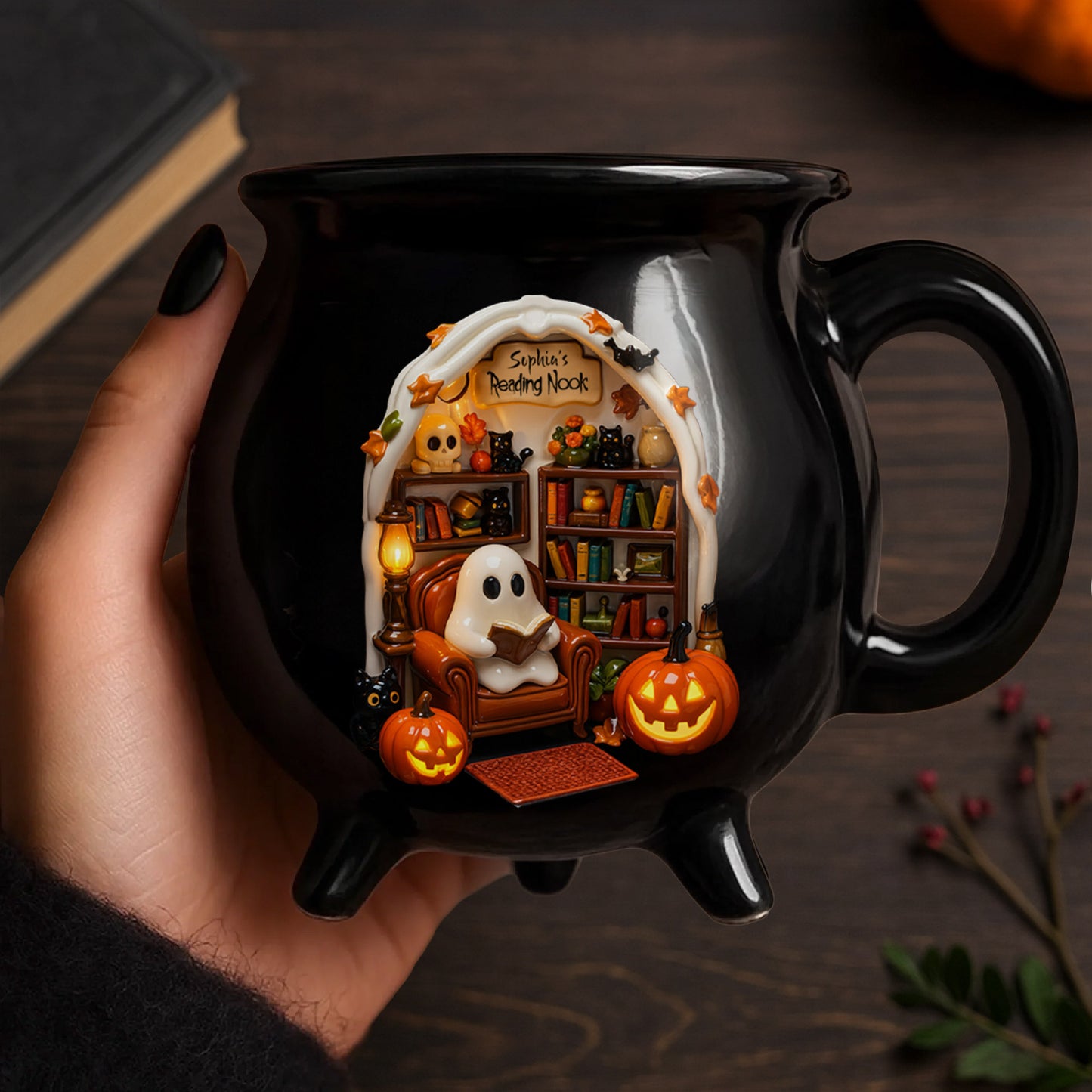 Sophia's Reading Nook Ghost and Pumpkins Design