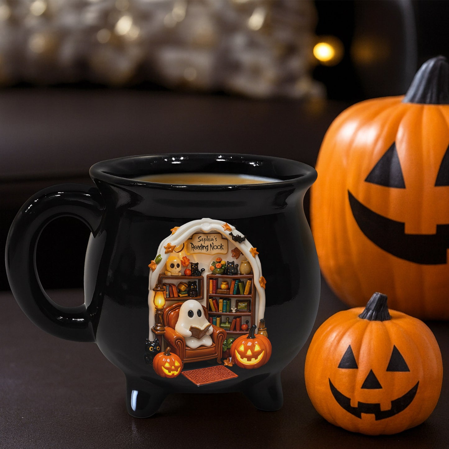 Sophia's Reading Nook Ghost and Pumpkins Design