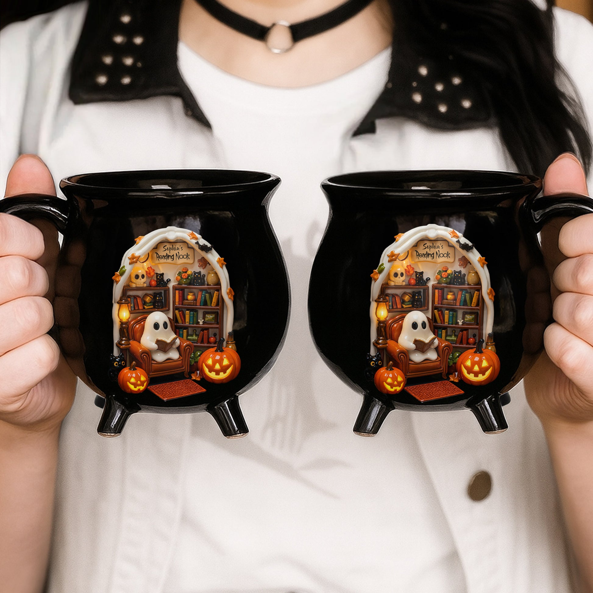 Sophia's Reading Nook Ghost and Pumpkins Design