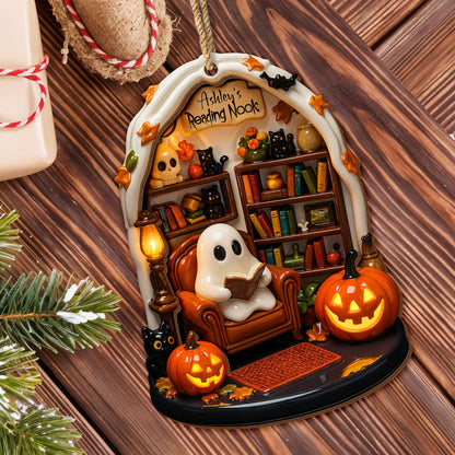 Reading Nook With Ghost and Pumpkin
