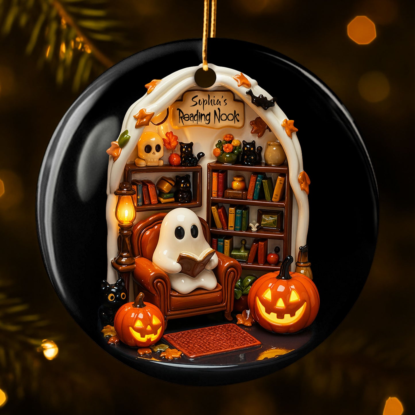 Sophia's Reading Nook With Ghost And Pumpkins