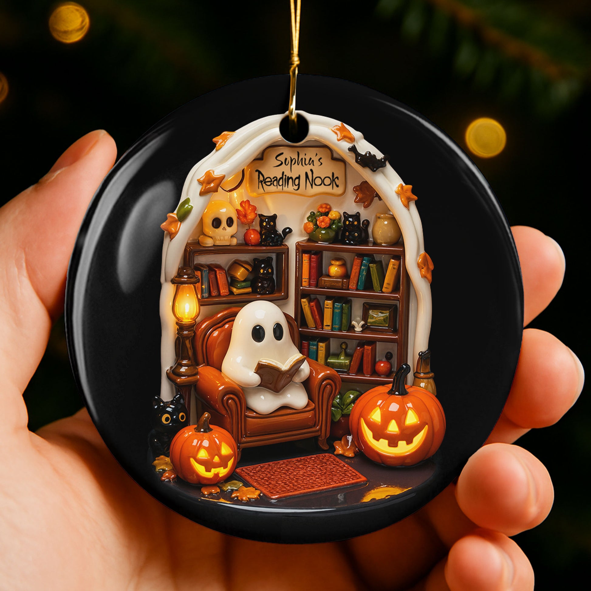 Sophia's Reading Nook With Ghost And Pumpkins