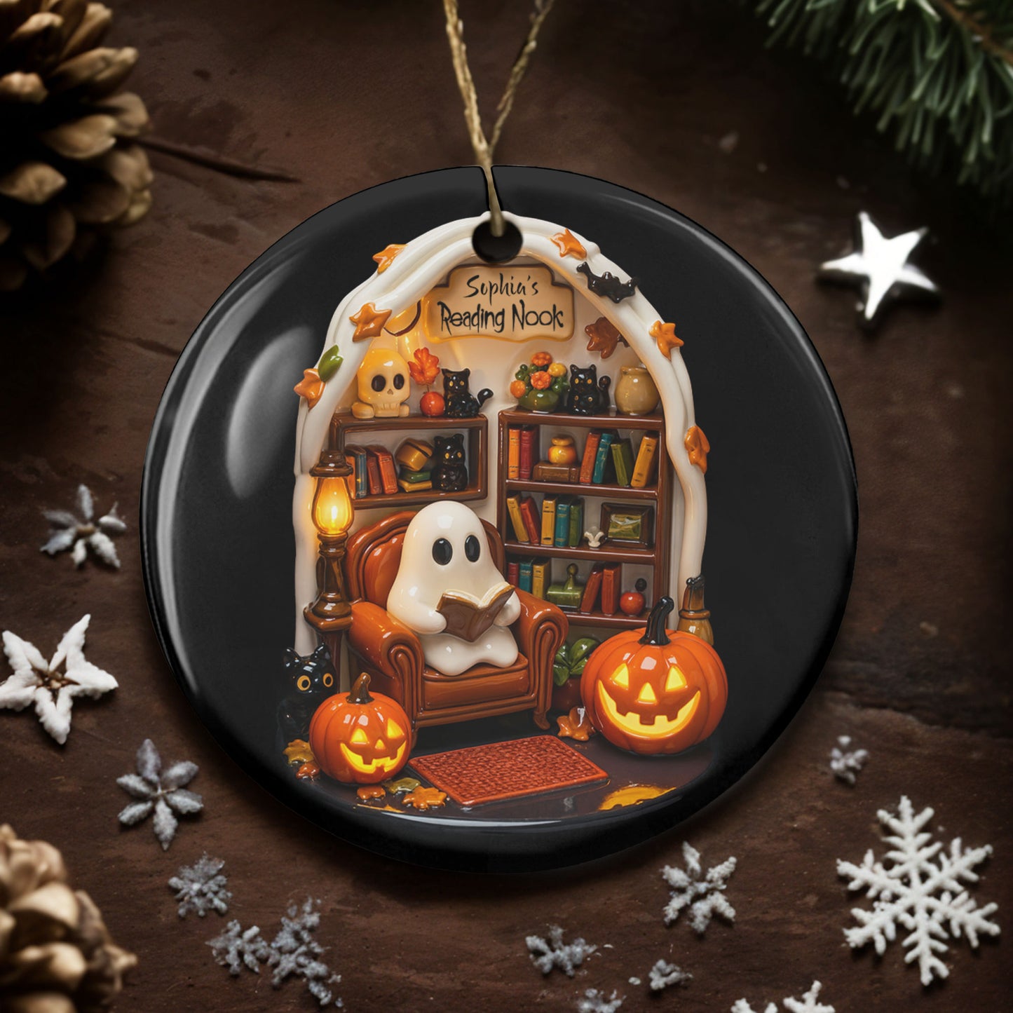 Sophia's Reading Nook With Ghost And Pumpkins