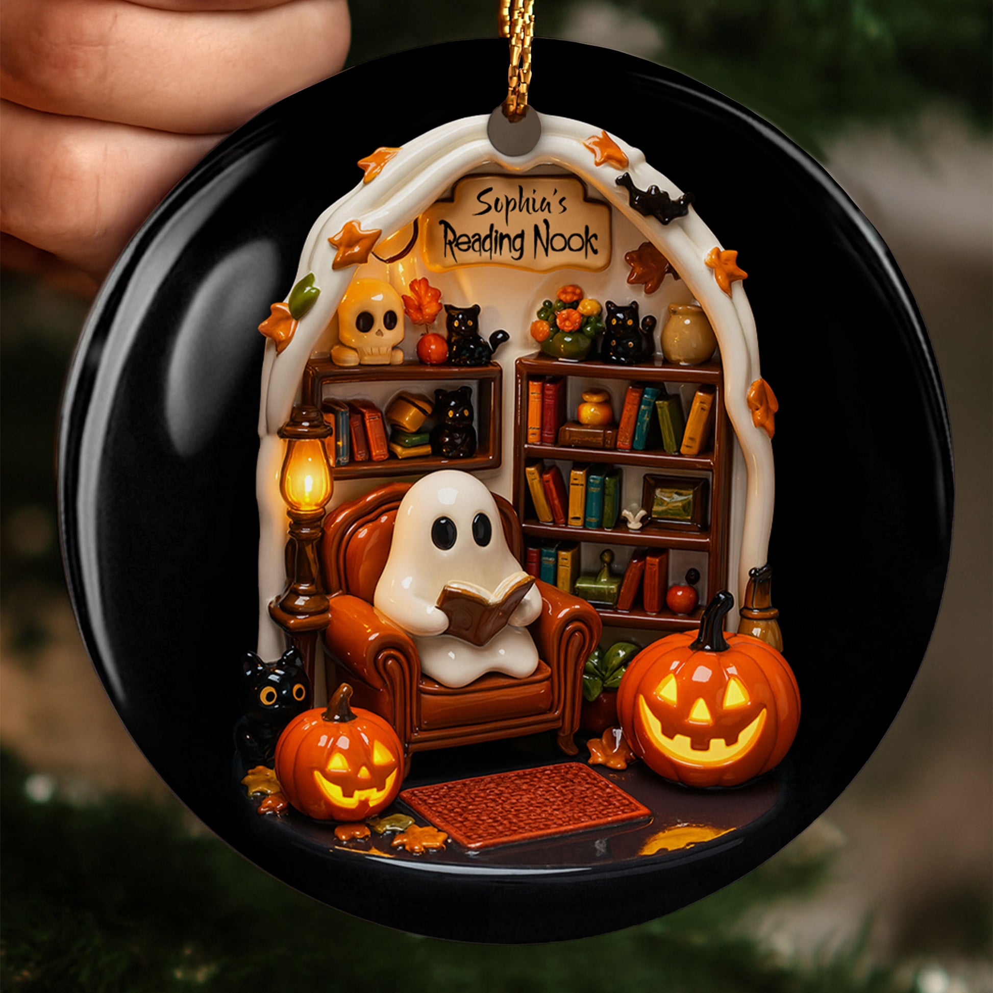 Sophia's Reading Nook With Ghost And Pumpkins