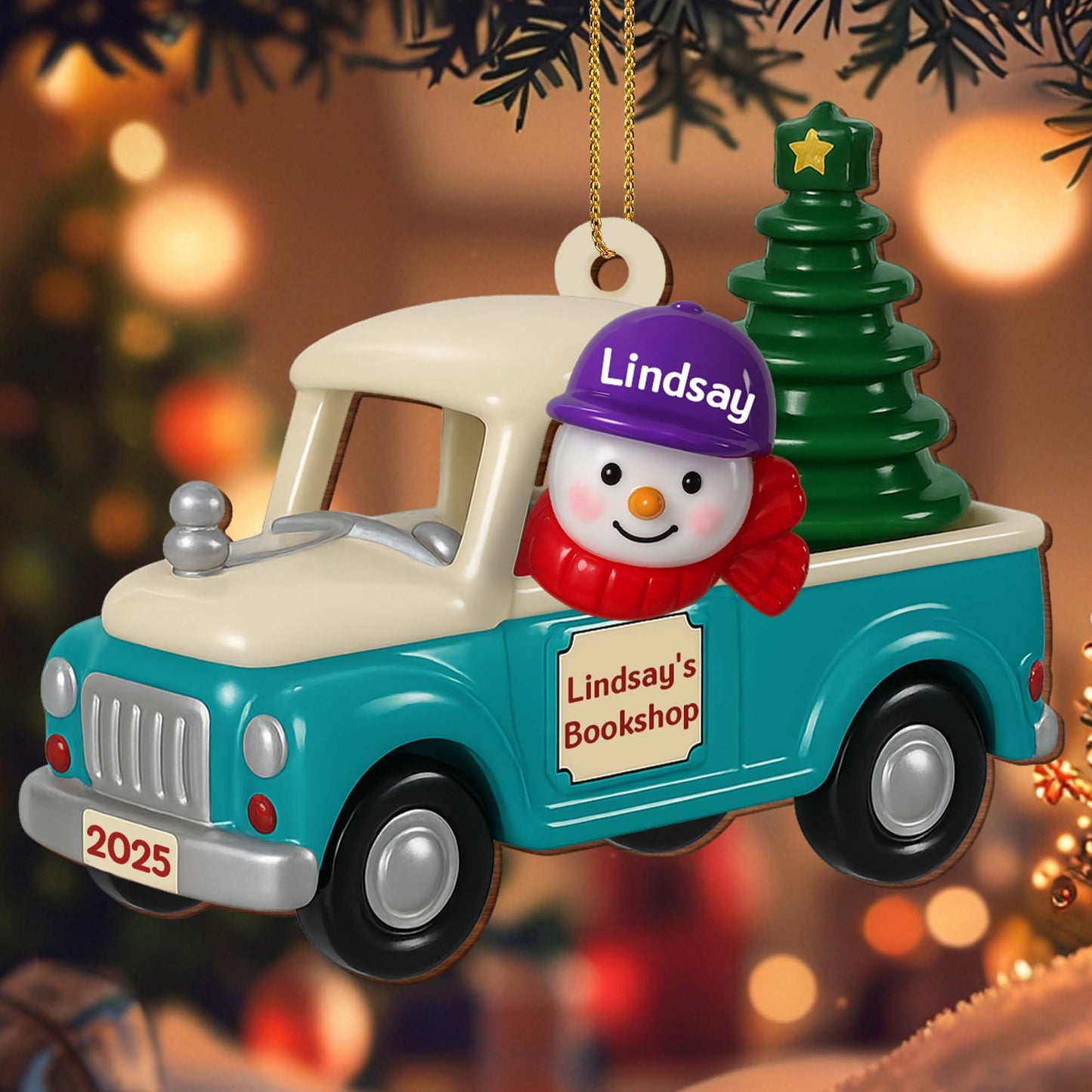 Celebra la magia de los libros y la alegría de la temporada - Adorno de madera personalizado, forma personalizada - BLV004_WDO