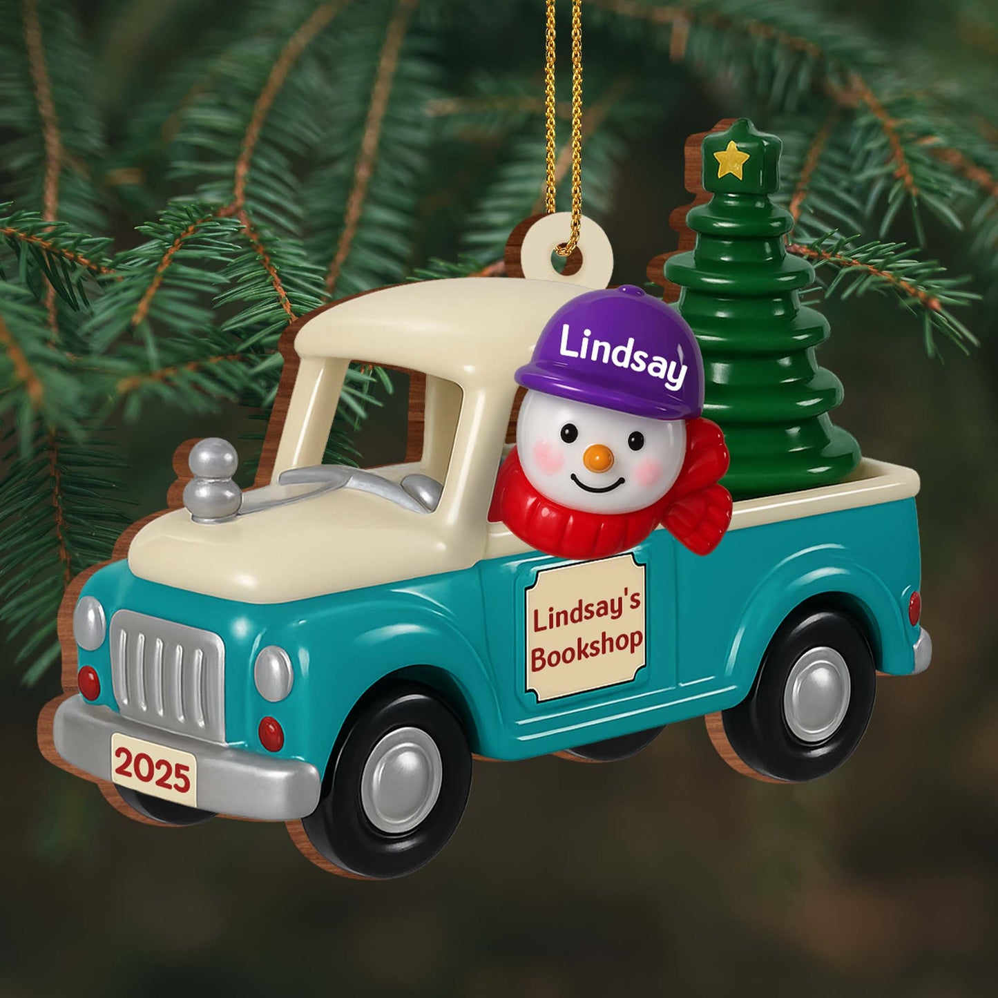 Celebra la magia de los libros y la alegría de la temporada - Adorno de madera personalizado, forma personalizada - BLV004_WDO