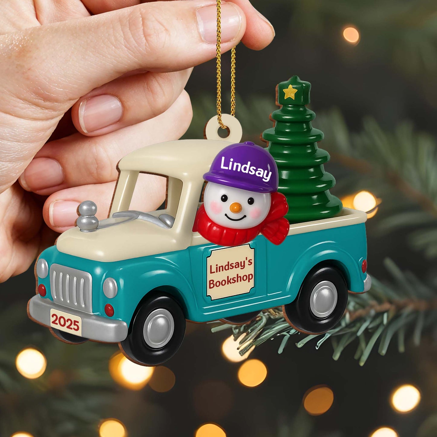 Celebra la magia de los libros y la alegría de la temporada - Adorno de madera personalizado, forma personalizada - BLV004_WDO