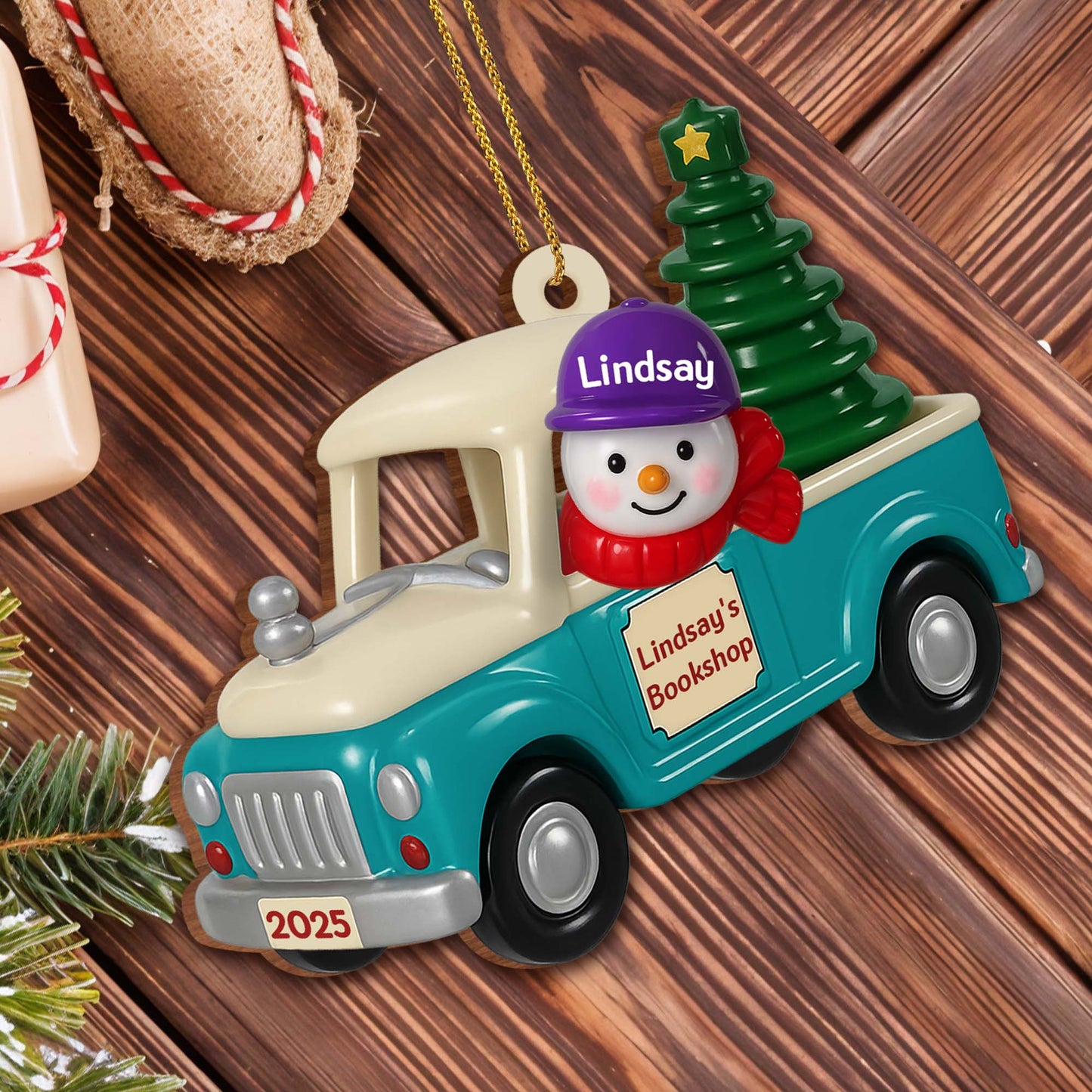 Celebra la magia de los libros y la alegría de la temporada - Adorno de madera personalizado, forma personalizada - BLV004_WDO