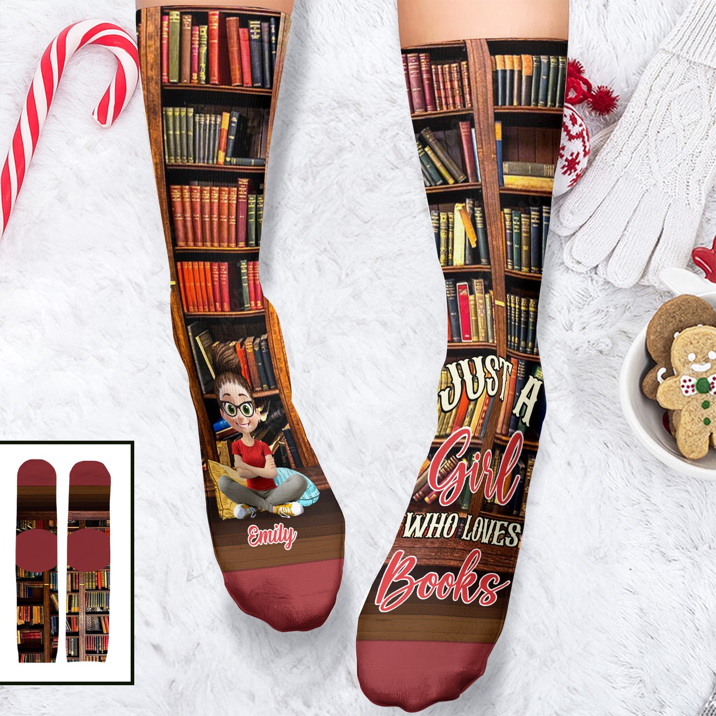 Just A Girl Who Loves Books, Girl Reading Among Shelves