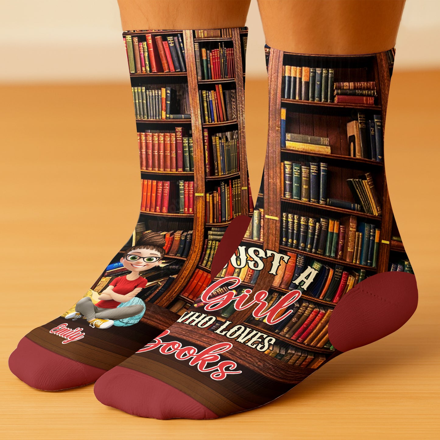 Just A Girl Who Loves Books, Girl Reading Among Shelves