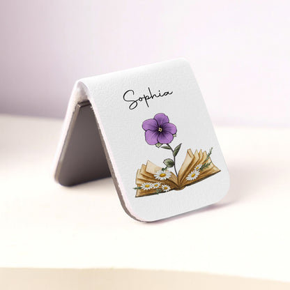 Cherish The Joy Of Reading With Elegant Flowers - Personalized Custom Leather Bookmark - BLV004_LBMARK