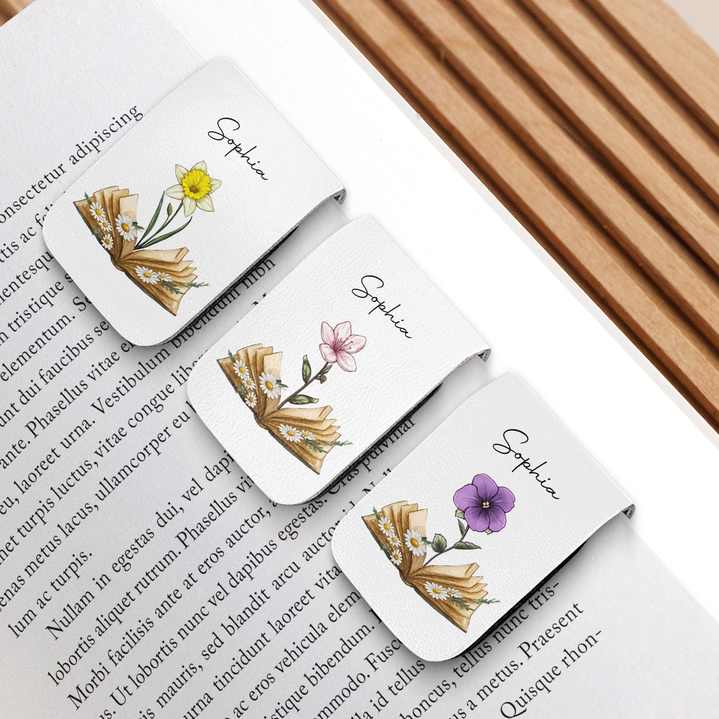 Cherish The Joy Of Reading With Elegant Flowers - Personalized Custom Leather Bookmark - BLV004_LBMARK