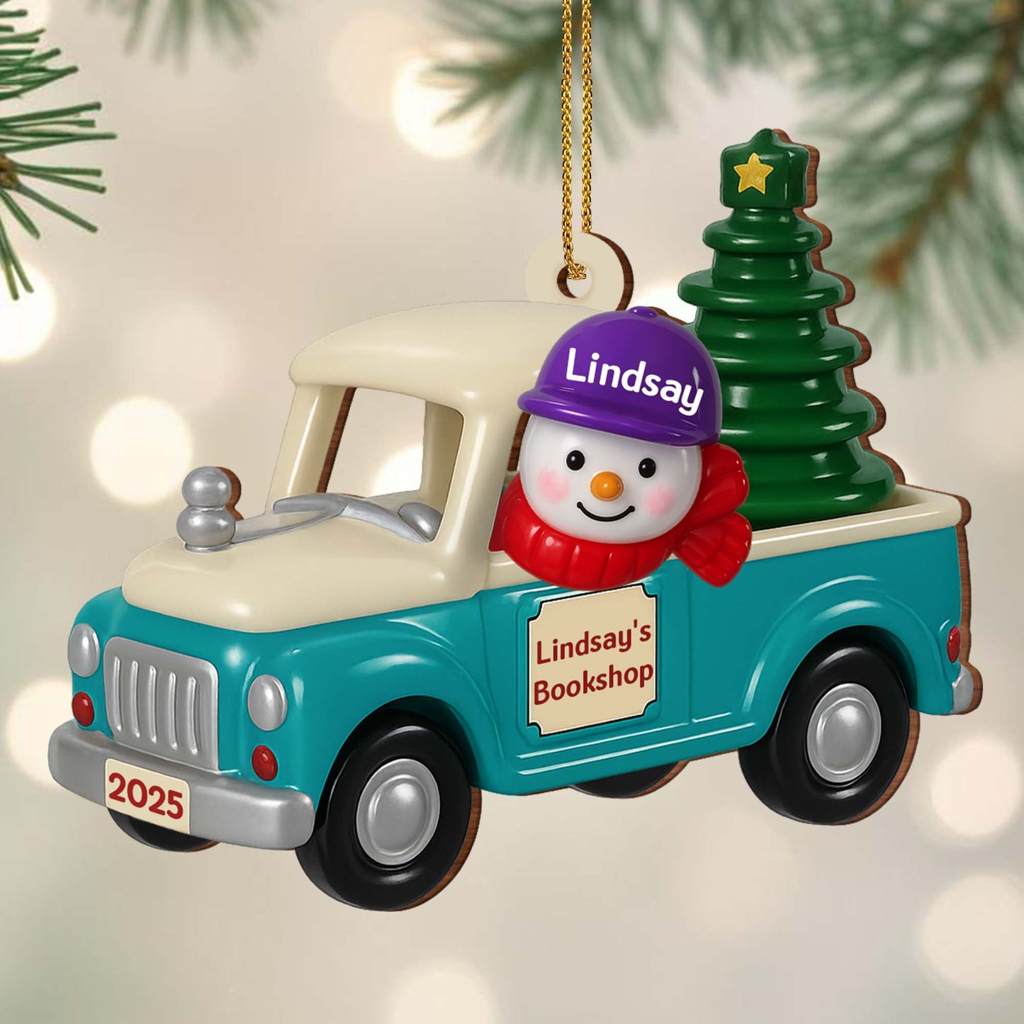 Celebra la magia de los libros y la alegría de la temporada - Adorno de madera personalizado, forma personalizada - BLV004_WDO