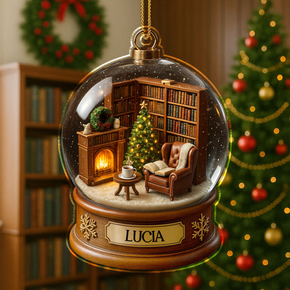 Create A Cozy Library Scene With Chair And Fireplace