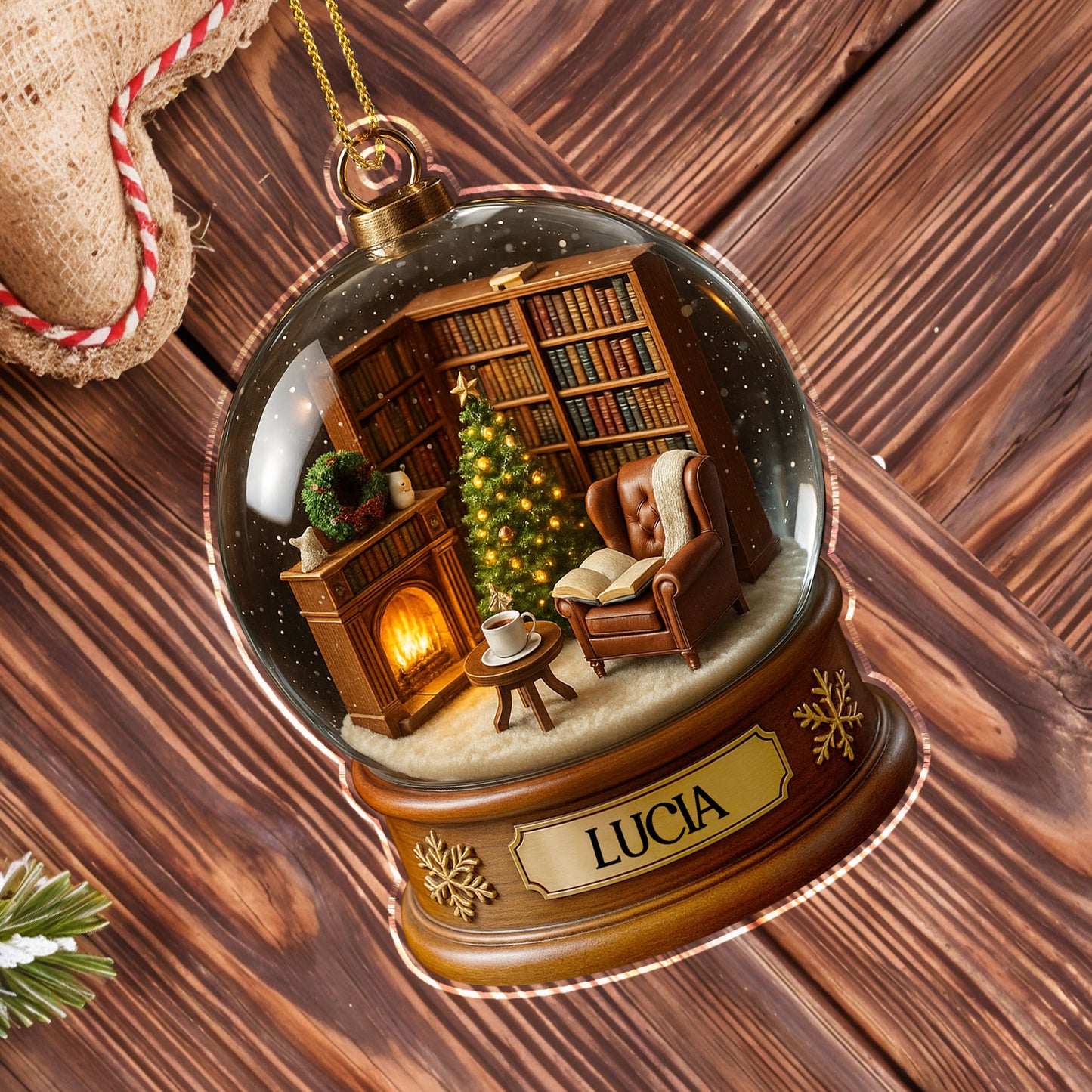 Create A Cozy Library Scene With Chair And Fireplace