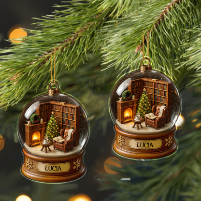 Create A Cozy Library Scene With Chair And Fireplace