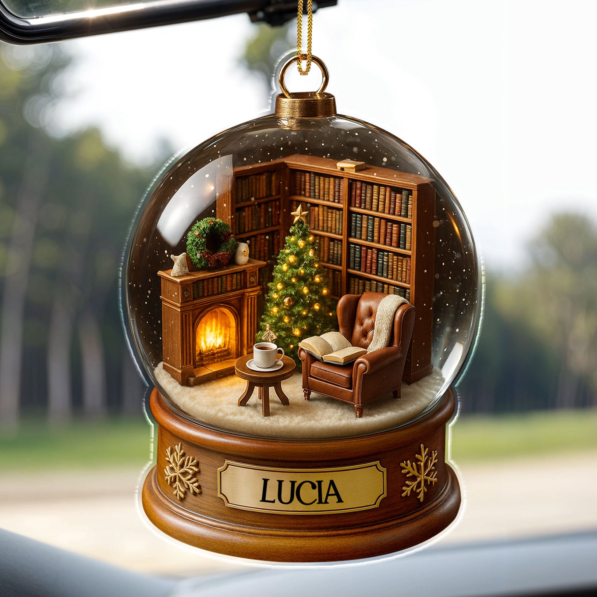 Create A Cozy Library Scene With Chair And Fireplace