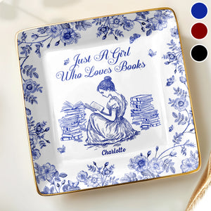 Just A Girl Who Loves Books With Girl And Flowers Design