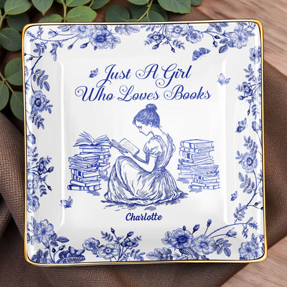 Just A Girl Who Loves Books With Girl And Flowers Design