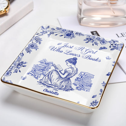 Just A Girl Who Loves Books With Girl And Flowers Design