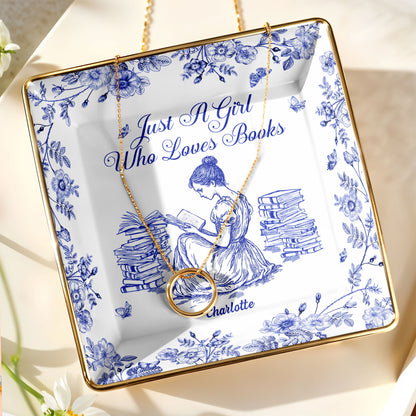 Just A Girl Who Loves Books With Girl And Flowers Design