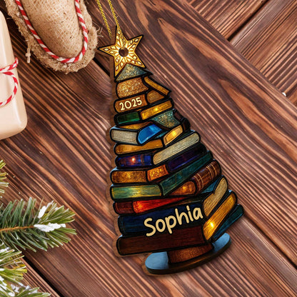 Hermoso adorno para árbol con estrella - Adorno de madera personalizado, forma personalizada - BLV007_WDO