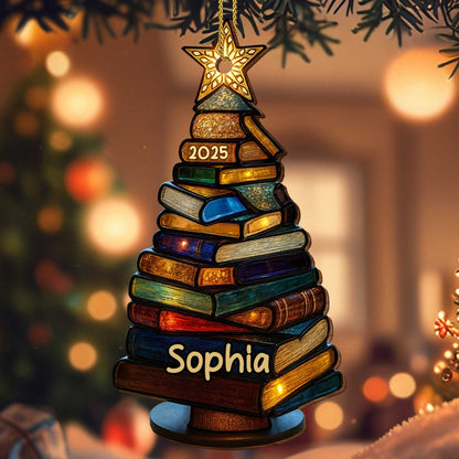 Hermoso adorno para árbol con estrella - Adorno de madera personalizado, forma personalizada - BLV007_WDO