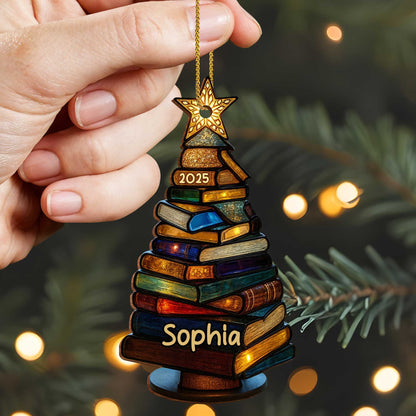 Hermoso adorno para árbol con estrella - Adorno de madera personalizado, forma personalizada - BLV007_WDO