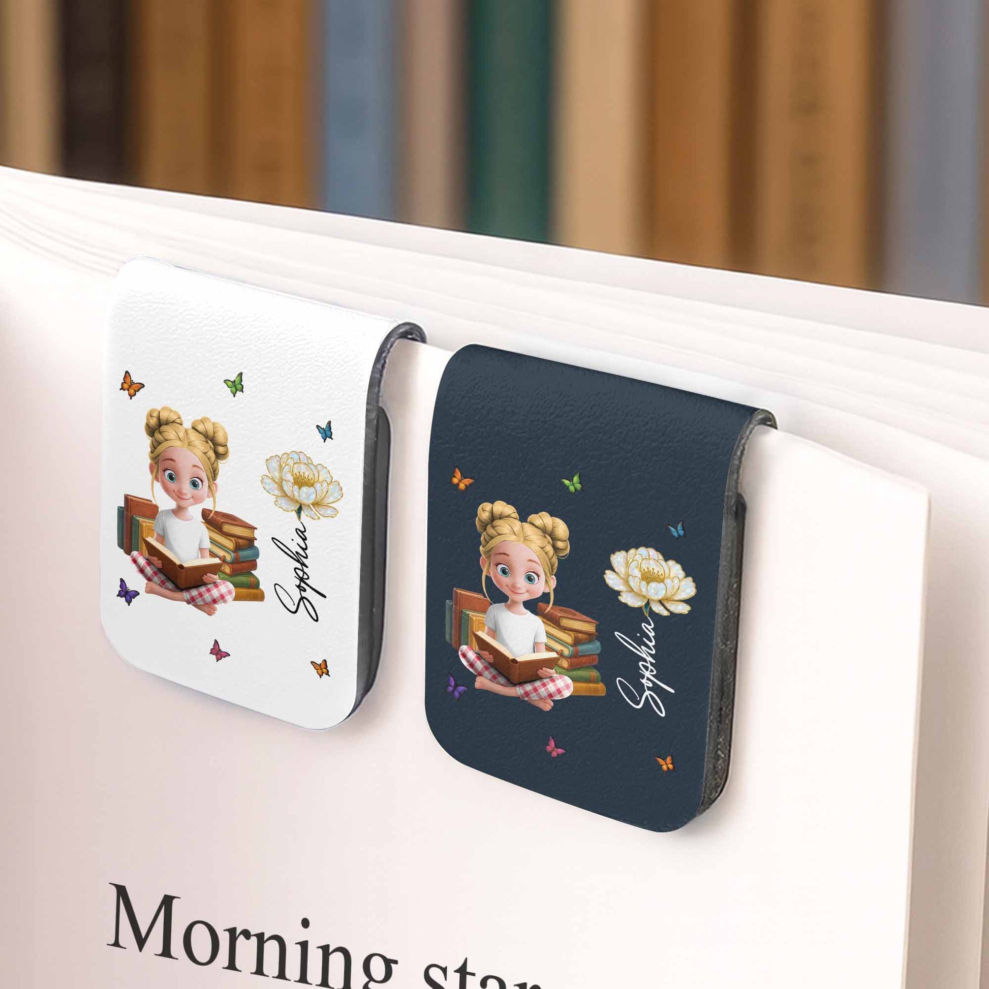 Customize Your Own Message With A Charming Girl Reading