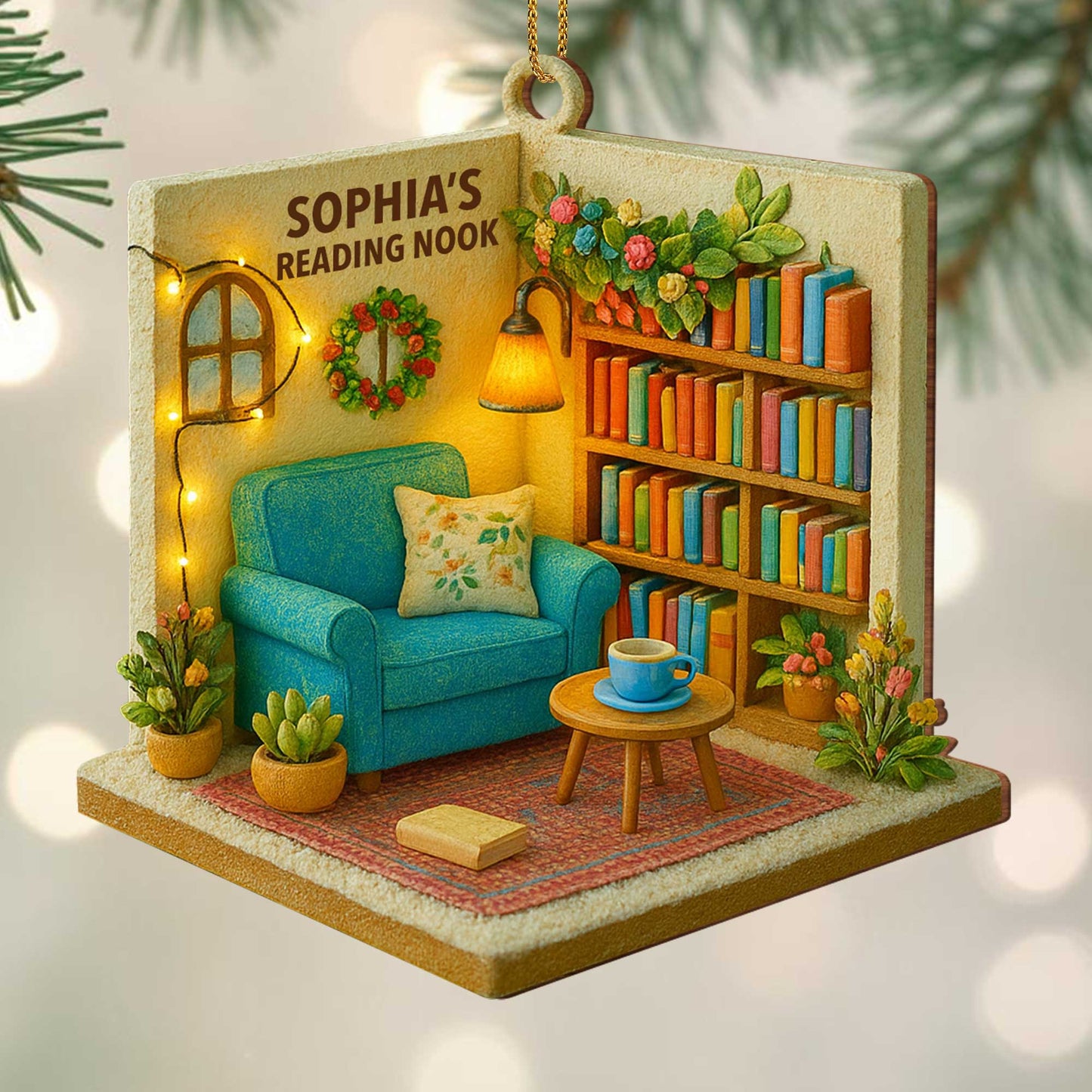 Sophia’s Reading Nook With Books and Armchair