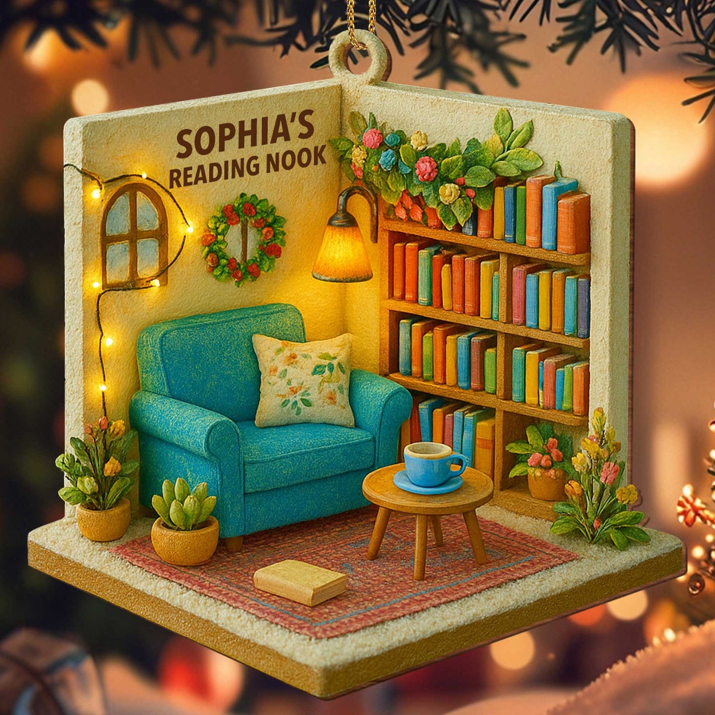 Sophia’s Reading Nook With Books and Armchair