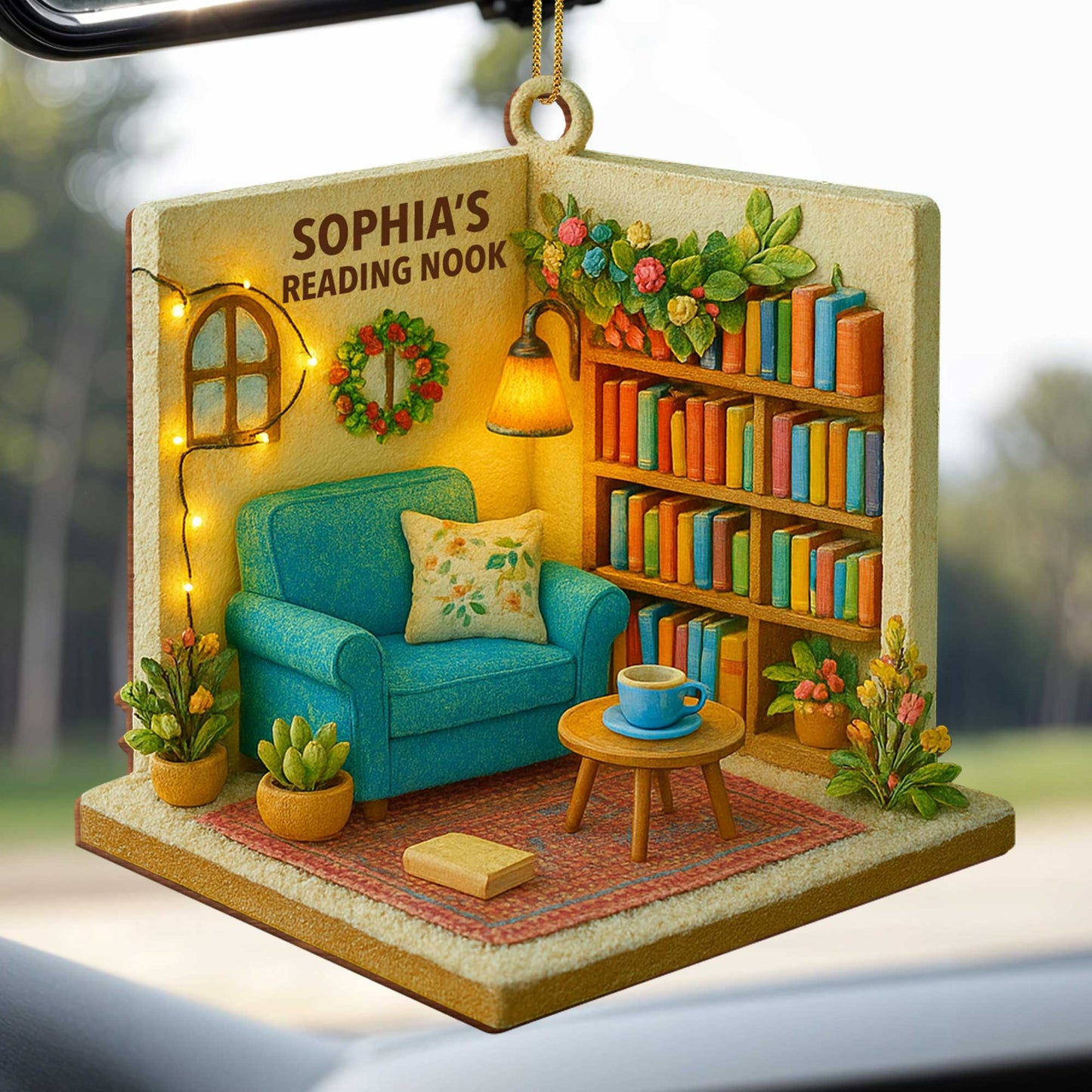Sophia’s Reading Nook With Books and Armchair