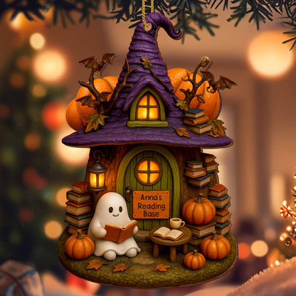 Cozy Witch Hat And Ghost Reading