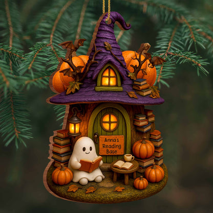 Cozy Witch Hat And Ghost Reading