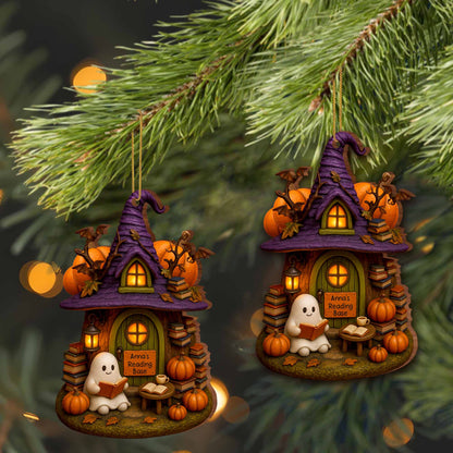 Cozy Witch Hat And Ghost Reading