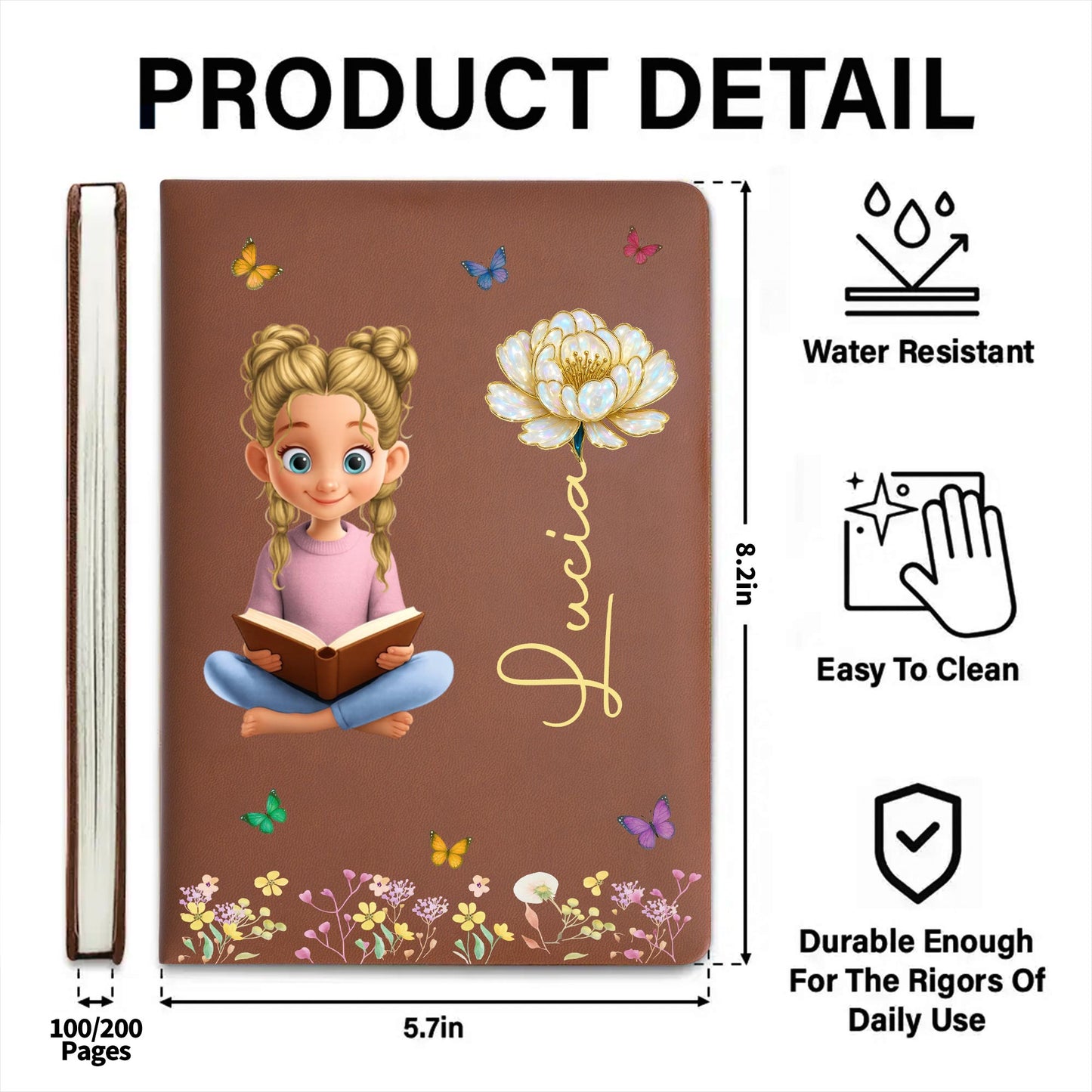 Reading Girl Surrounded By Flowers And Butterflies