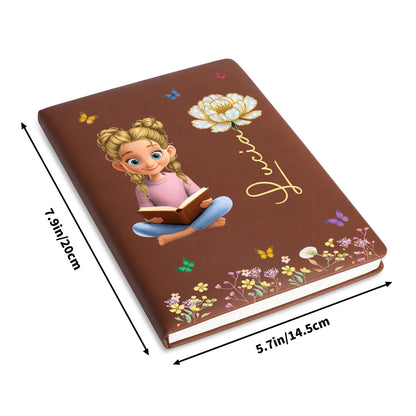 Reading Girl Surrounded By Flowers And Butterflies