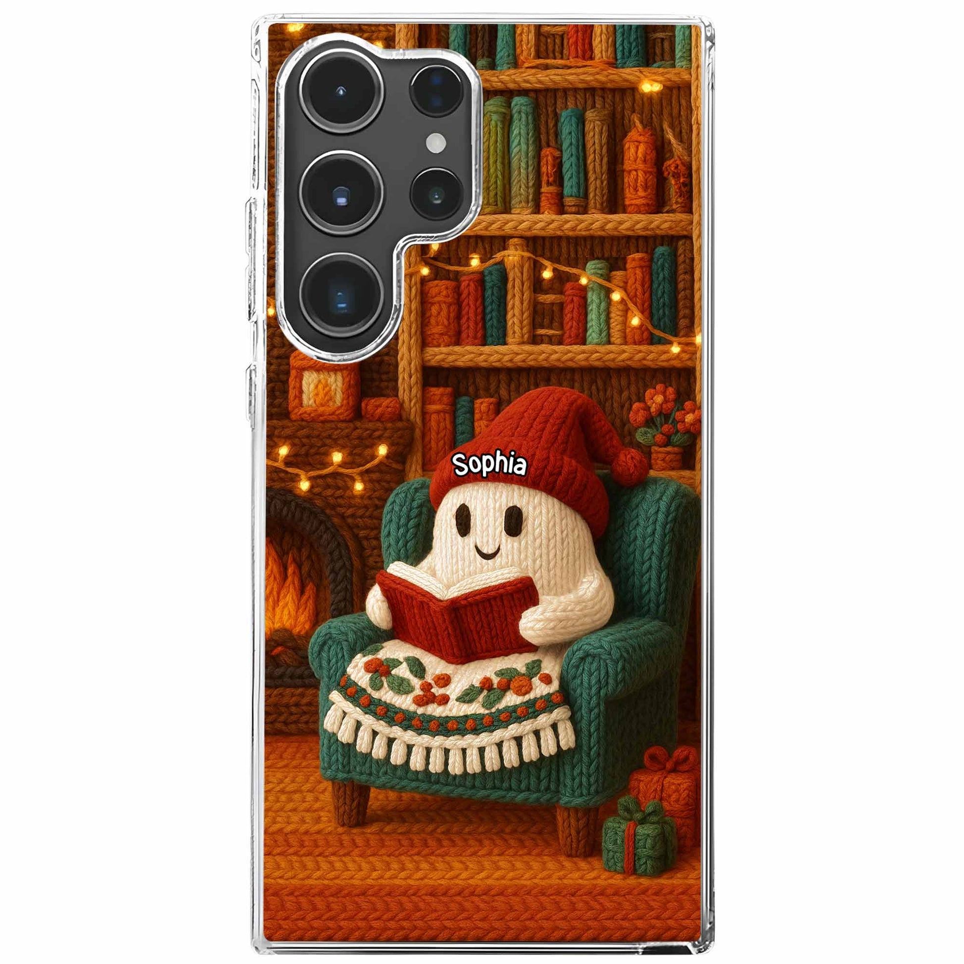 Cozy Up With A Good Book, Fireplace And Christmas Decorations