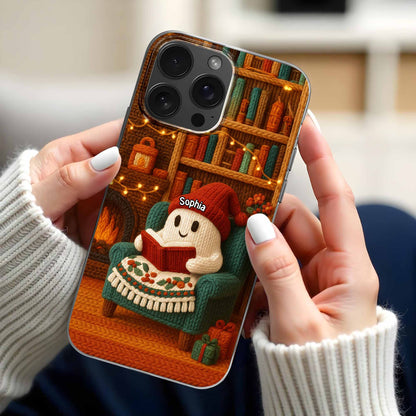 Cozy Up With A Good Book, Fireplace And Christmas Decorations