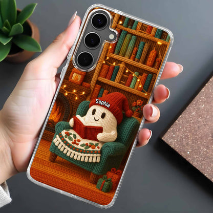 Cozy Up With A Good Book, Fireplace And Christmas Decorations