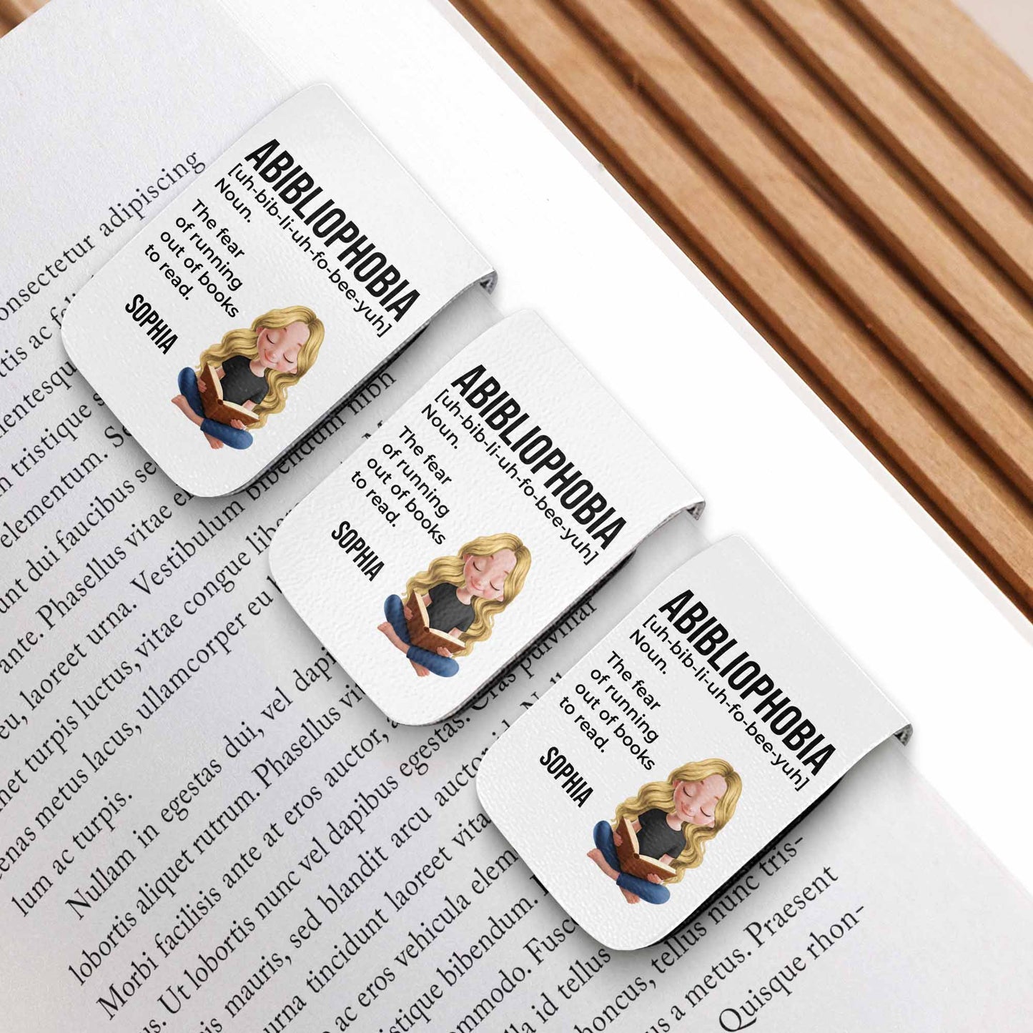 Abibliophobia The Fear Of Running Out Of Books To Read - Personalized Custom Leather Bookmark - BLV015_LBMARK