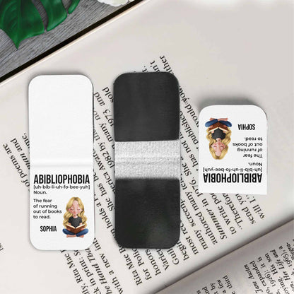 Abibliophobia The Fear Of Running Out Of Books To Read - Personalized Custom Leather Bookmark - BLV015_LBMARK